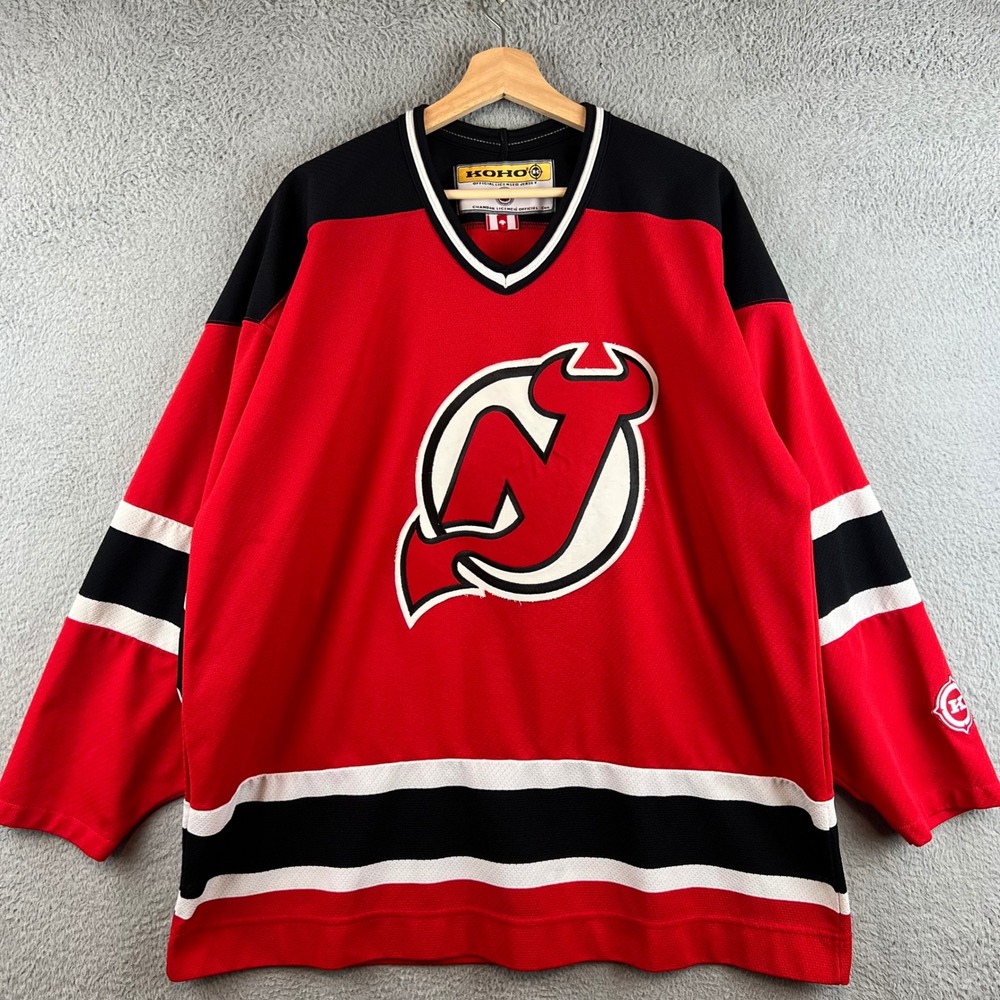 Koho New Jersey Devils NHL Hockey Jersey Mens XL Red Black Vintage Canada Made